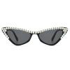 Diamond Cat Eye Sunglasses Women Retro bling Rhinestone Sun Glasses Crystal Sparkling Triangle Luxury Jeweled Eyewea (black+pink) view 2