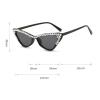 Diamond Cat Eye Sunglasses Women Retro bling Rhinestone Sun Glasses Crystal Sparkling Triangle Luxury Jeweled Eyewea (black+pink) view 4