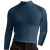 ACE4U Mens High Neck Slim Fit Long Sleeve T-Shirt, Turtleneck T-Shirts Long Sleeve Pullover, Thermal Underwear Top (Color : Dark Blue, Size : Medium) view 1