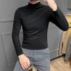 ACE4U Mens High Neck Slim Fit Long Sleeve T-Shirt, Turtleneck T-Shirts Long Sleeve Pullover, Thermal Underwear Top (Color : Dark Blue, Size : Medium) view 2