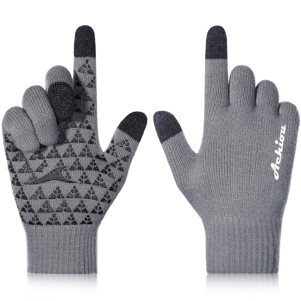 Achiou Winter Gloves, Glove for Men Women, Upgraded Touch Screen Texting Warm Running with Thermal Soft Knit Lining