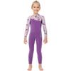 WYYHAA Kids Wetsuit for Girls, 2.5Mm Neoprene Swimsuits Long Sleeve Front Zipper in Cold Water Warmth for Diving Surfing Swim Lessons, Purple,XL view 1