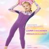 WYYHAA Kids Wetsuit for Girls, 2.5Mm Neoprene Swimsuits Long Sleeve Front Zipper in Cold Water Warmth for Diving Surfing Swim Lessons, Purple,XL view 2