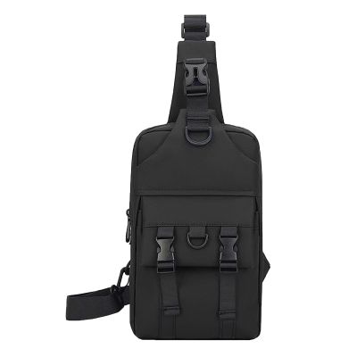 Aliuciku Shoulder Bag Messenger Bag Waterproof Commuter Chest Bag Multifunctional Chest Bag (Color : Black)