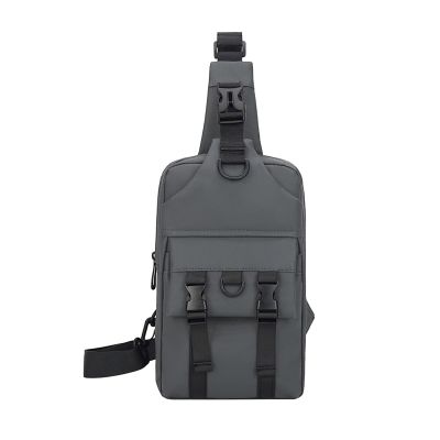 Aliuciku Shoulder Bag Messenger Bag Waterproof Commuter Chest Bag Multifunctional Chest Bag (Color : Gray)