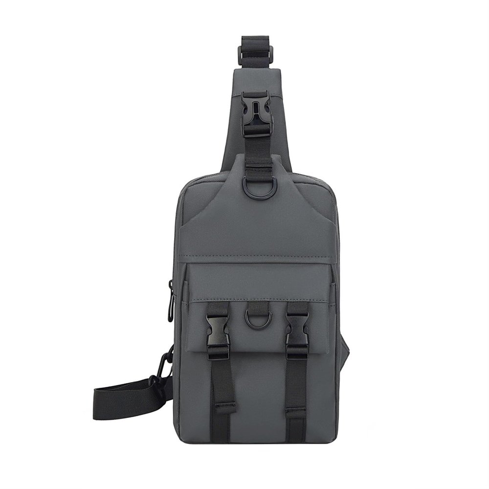 Aliuciku Shoulder Bag Messenger Bag Waterproof Commuter Chest Bag Multifunctional Chest Bag (Color : Gray)
