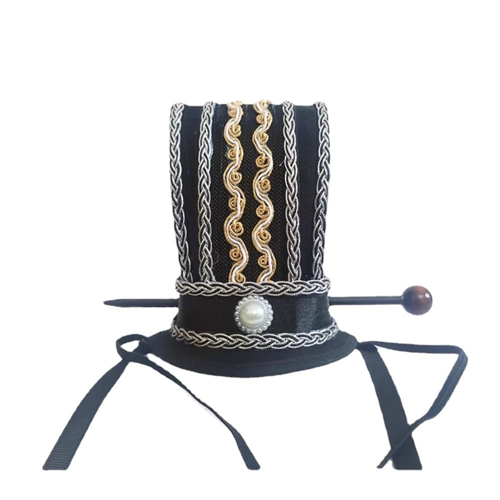 YTDJJWLS Ancient Headgear Staff Outer Hat Hanfu Accessory Hat Ancient Performance Hat Black