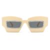 helena Square polygon Sunglasses for Women Sparkling Rhinestone Sunglasses Trendy Retro Diamond Glasses (beige) view 1