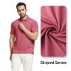 MAELREG Mens Golf Shirts Short Sleeve Pin Striped Activewear Dry Fit Moisture Wicking Soft Polo Shirts for Men view 3