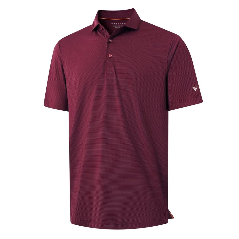 MAELREG Mens Golf Shirts Short Sleeve Pin Striped Activewear Dry Fit Moisture Wicking Soft Polo Shirts for Men