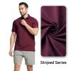 MAELREG Mens Golf Shirts Short Sleeve Pin Striped Activewear Dry Fit Moisture Wicking Soft Polo Shirts for Men view 3