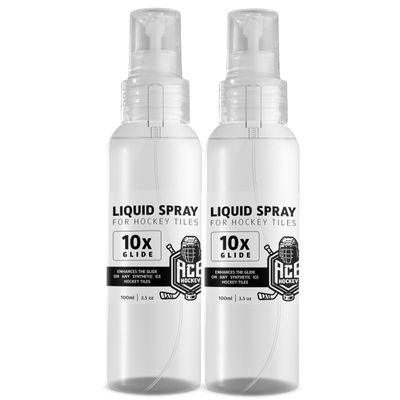 Ace Hockey Liquid Spray for Hockey Tiles - Increases Glide on Synthetic Ice Surfaces - for Shooting Pads, Slide Boards - Enhance Hockey Stickhandling, Shooting and Passing Practices (2-Pack)