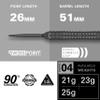 Target Darts Bolide Void 04 21G 90% Tungsten Swiss Point Steel Tip Darts Set view 2