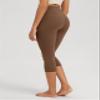 ODODOS 2-Pack Buttery Soft Lounge Yoga Capris for Women 19" High Waist Capri Leggings, Black+Brunette, Small view 4