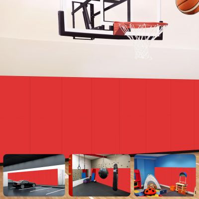 VANCL Wall Mats for Padding Gym Wall Padding Protection 2" Thick Foam Basketball Court Wall Pad Durable Waterproof Mats for Wall-Mounted Basketball Hoops for Player Safety Red[10 Pack]
