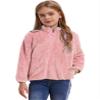Xnihocha Kids Girls Fleece Jacket Coat Full-Zip Turtleneck Tops with Pocket Fall Winter Outerwear Pink 2-3 Years view 1