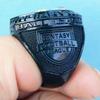 2023 Fantasy Football Championship Ring | Black Gunmetal Plated Award For Fantasy Football Trophy League Winner | Color Stones (size 13, Blue Outer) view 4