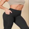 ODODOS Buttery Soft Lounge Yoga Leggings with Pockets for Women Full Length 28" High Waist Yoga Pants, Onyx Black Grey, X-Large view 4