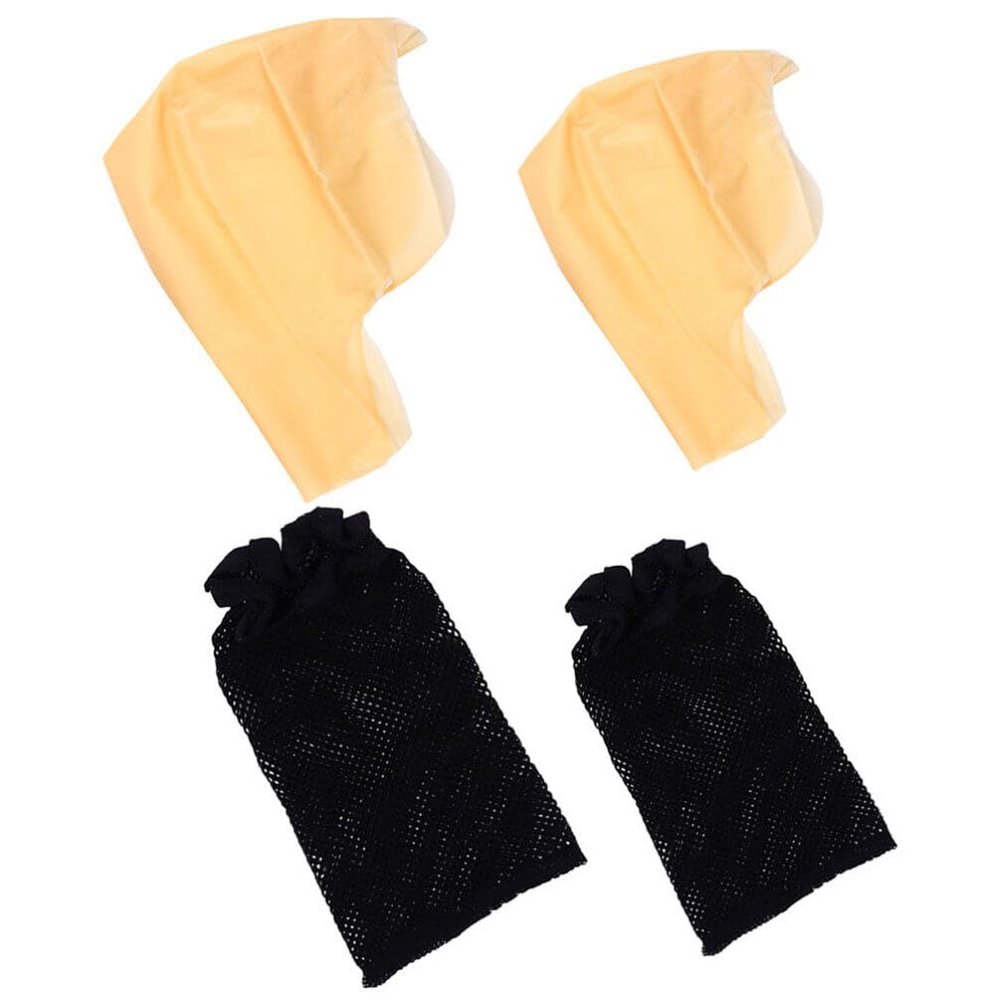 EXCEART 2sets Realistic Bald Caps for Cosplay Complete Includes Hair Nets for Halloween Theatrical and Costume Parties