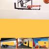 VANCL Wall Mount Basketball Pad Gym Wall Padding 2" Thick Wall Foam Pads for Gym Wall Padding for Kids Playroom-Waterproof Durable Basketball Court Wall Pads for Safety, Yellow[3 Pack] view 1