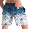 BOJIN Mens Swim Trunks Quick Dry Swim Shorts Mesh Lining Bathing Suit Swimwear Beachwear BJ307 Blue Plam 5XL view 2