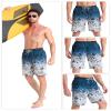 BOJIN Mens Swim Trunks Quick Dry Swim Shorts Mesh Lining Bathing Suit Swimwear Beachwear BJ307 Blue Plam 5XL view 3