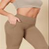 ODODOS Buttery Soft Lounge Yoga Leggings with Pockets for Women Full Length 28" High Waist Yoga Pants, Light Brown, Small view 4