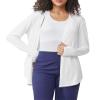 G4Free Summer Cardigans for Women Lightweight with Pockets Long Sleeve Sun Protection Shirts Open Front Cover Ups (White,S) view 1
