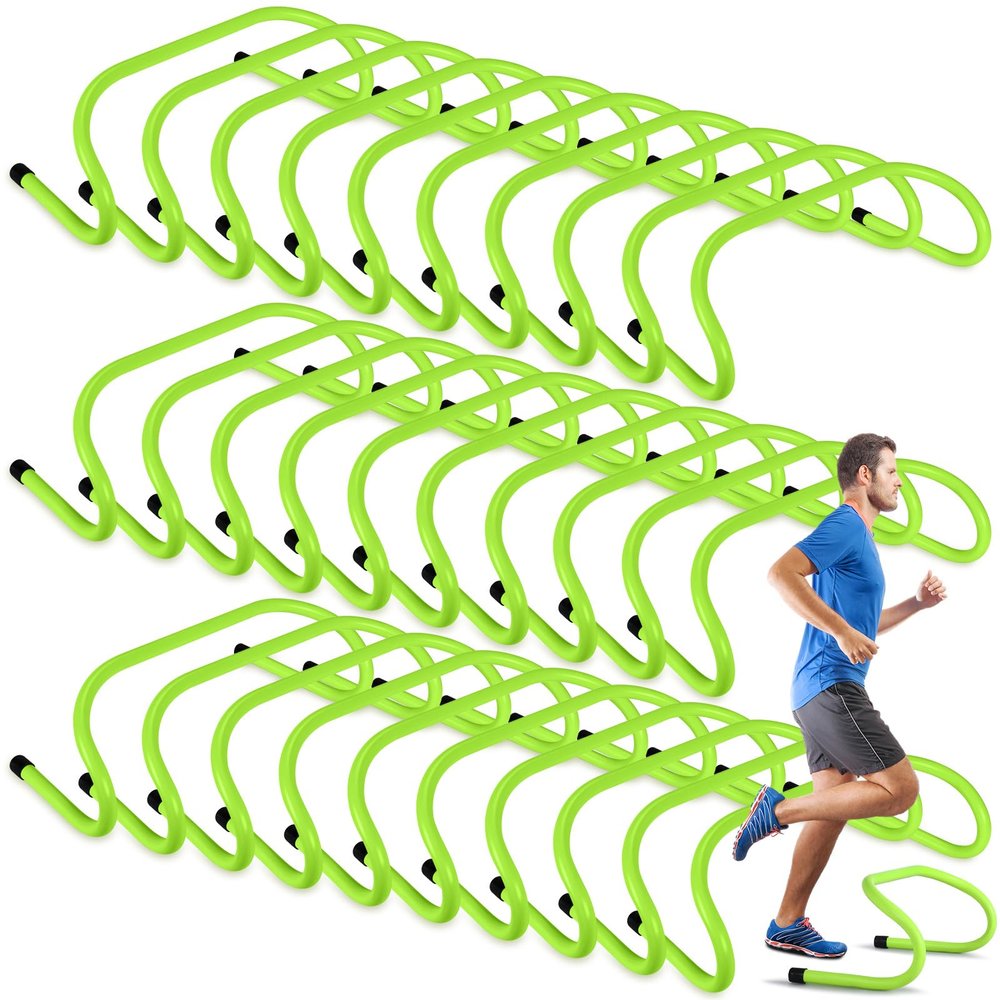Wettarn 30 Pcs 6" Speed Agility Training Hurdles Plyometric Practice Agility Hurdle for Kids, Athletes, Basketball, Baseball, Soccer, Football Indoor Outdoor Sports Equipment(Green)
