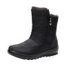 Dsisskai Women's Snow Boots with Fur Lined Warm Anti-Slip Waterproof Outdoor Shoes Winte Snow Boots Side Zipper Comfortable Lightweight Cold Weather Boots for Women (Black, 8) view 1