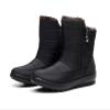 Dsisskai Women's Snow Boots with Fur Lined Warm Anti-Slip Waterproof Outdoor Shoes Winte Snow Boots Side Zipper Comfortable Lightweight Cold Weather Boots for Women (Black, 8) view 3