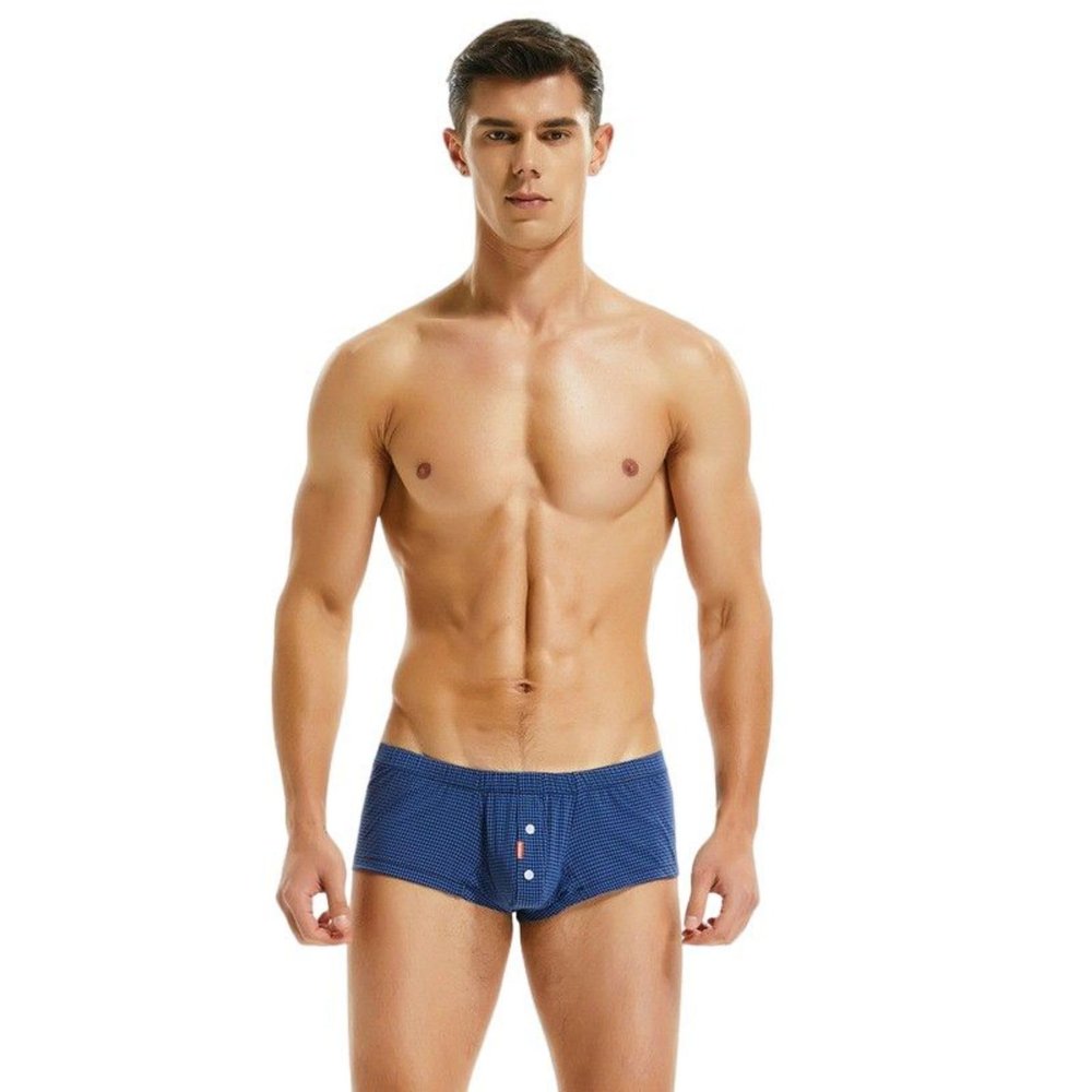 BreakEgg Men's Boxer Brief for Everyday Wear Comfortable Mens Boxer Shorts Underwear (Dark Blue,X-Large)