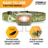 Foxelli LED Headlamp Bundle of 2 - Khaki & Blue: Waterproof, White & Red Light, Comfortable Band, 3 AAA Batteries Included view 2