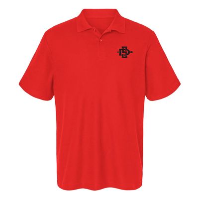 San Diego State University Primary Mark Men's Adult 100% Cotton Knit Polo Shirt, Red, XX-Large