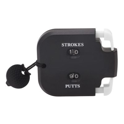 Pilipane for Long-Lasting Plastic Golfer Score Counter for 2 Players, 2 Digits Stroke & Putt Counting Clicker with Zeroing Function(Main Black + White)