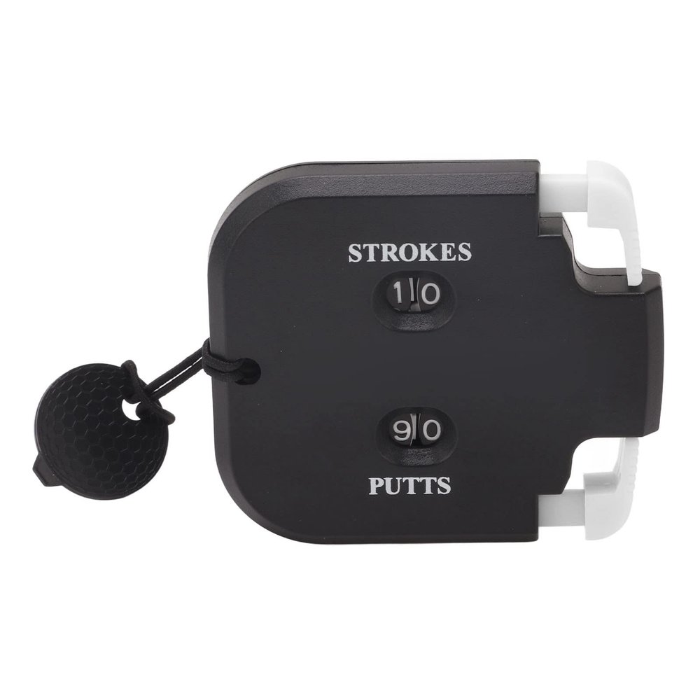 Pilipane for Long-Lasting Plastic Golfer Score Counter for 2 Players, 2 Digits Stroke & Putt Counting Clicker with Zeroing Function(Main Black + White)