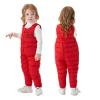 He&Yingmin Baby Toddlers Snow Bib Overalls Snowsuit Winter Warm Down Pants Thicken Windproof Resistant Ski Pants (Standard, 28-24 Months, Red) view 1