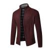 2023 Mens Cardigan Sweaters with Zipper Shawl Collar Cardigan Slim Fit Button Cable Knit Long Sleeve Sweater Coat 2023 Lightweight Sweaters Plus Size Wine M view 2