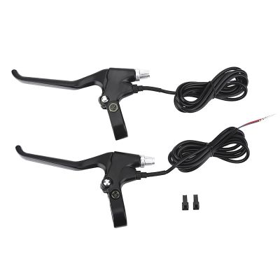 Bike Brake Levers, Bicycle Brake Levers with Small Wire Holders, 1 Pair Durable 2 Wires Left & Right E Bike Bicycle Electric Brake Lever Replacement Parts