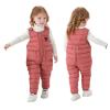 He&Yingmin Baby Toddlers Snow Bib Overalls Snowsuit Winter Warm Down Pants Thicken Windproof Resistant Ski Pants (Standard, 6-12 Months, Dousha Red) view 1