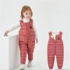 He&Yingmin Baby Toddlers Snow Bib Overalls Snowsuit Winter Warm Down Pants Thicken Windproof Resistant Ski Pants (Standard, 6-12 Months, Dousha Red) view 3