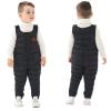 He&Yingmin Baby Toddlers Snow Bib Overalls Snowsuit Winter Warm Down Pants Thicken Windproof Resistant Ski Pants (Standard, 3-4 Years, Black) view 1