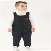 He&Yingmin Baby Toddlers Snow Bib Overalls Snowsuit Winter Warm Down Pants Thicken Windproof Resistant Ski Pants (Standard, 3-4 Years, Black) view 3
