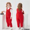 He&Yingmin Baby Toddlers Snow Bib Overalls Snowsuit Winter Warm Down Pants Thicken Windproof Resistant Ski Pants (Standard, 12-18 Months, Red) view 2