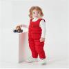 He&Yingmin Baby Toddlers Snow Bib Overalls Snowsuit Winter Warm Down Pants Thicken Windproof Resistant Ski Pants (Standard, 12-18 Months, Red) view 3