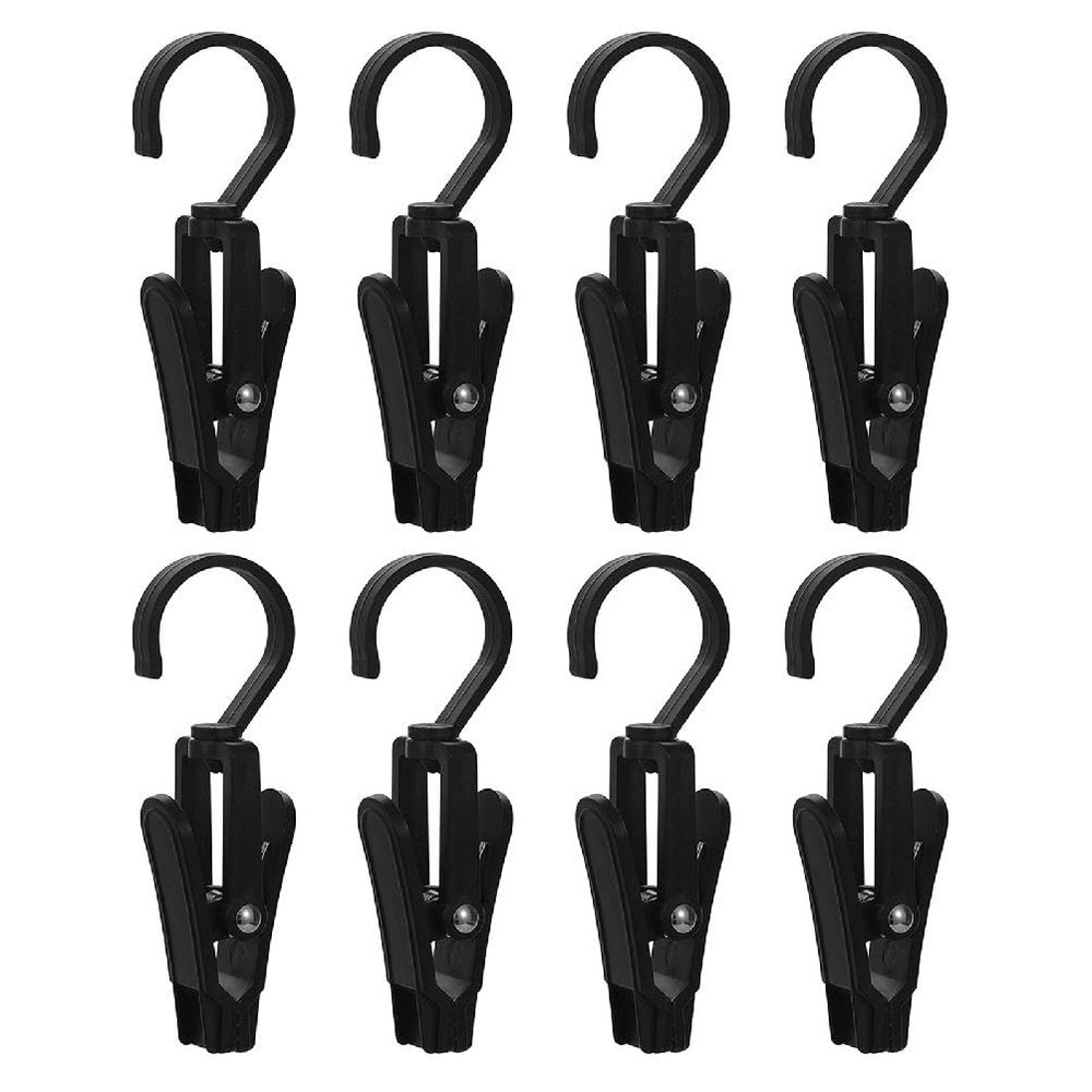 8Pcs Tent Canopy Clip Light Hooks 360 Degrees Adjustable Multifunctional Tent Canopy Clip for Outdoor Camping Equipment Hiking Tent Hooks