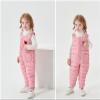 He&Yingmin Baby Toddlers Snow Bib Overalls Snowsuit Winter Warm Down Pants Thicken Windproof Resistant Ski Pants (Standard, 3-4 Years, Pink) view 3