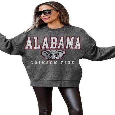 Alabama Crimson Tide Game Day Easy Street Premium Fleece Drop Shoulder Long Sleeve Crewneck Graphic Pullover (US, Alpha, X-Large, Regular, Regular)