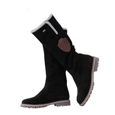 HINDOLA Women's Mid Calf Snow Boots Anti-Slip Waterproof Outdoor Shoes Fashion Winter Boots Warm Fur Lined Comfortable Booties for Women