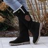 HINDOLA Women's Mid Calf Snow Boots Anti-Slip Waterproof Outdoor Shoes Fashion Winter Boots Warm Fur Lined Comfortable Booties for Women view 2